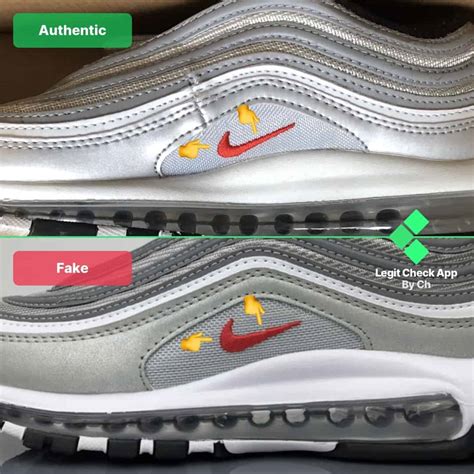 nike air max 97 silver bullet real vs fake|nike air max metallic silver.